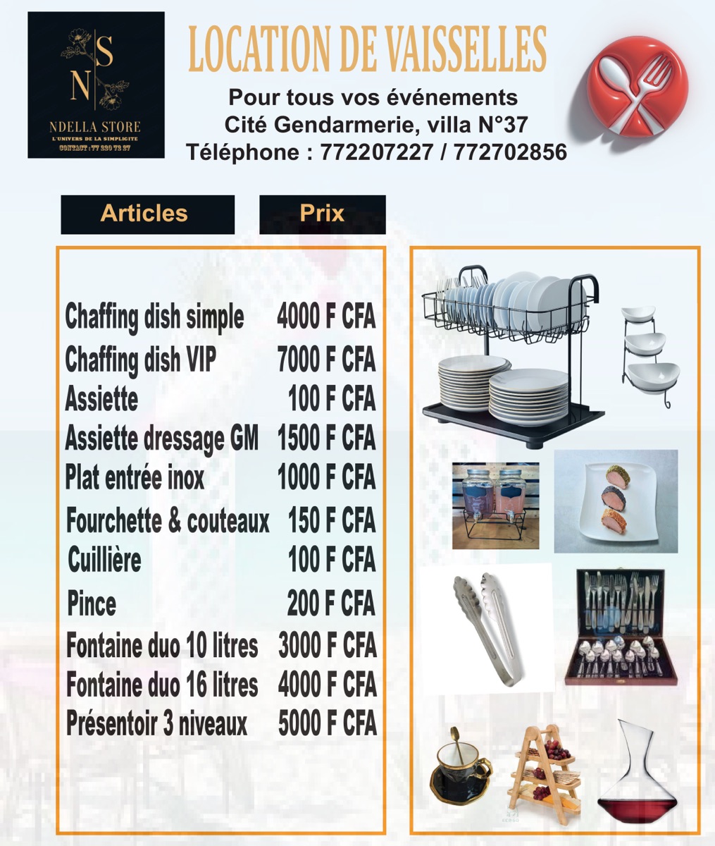 Location de vaisselles